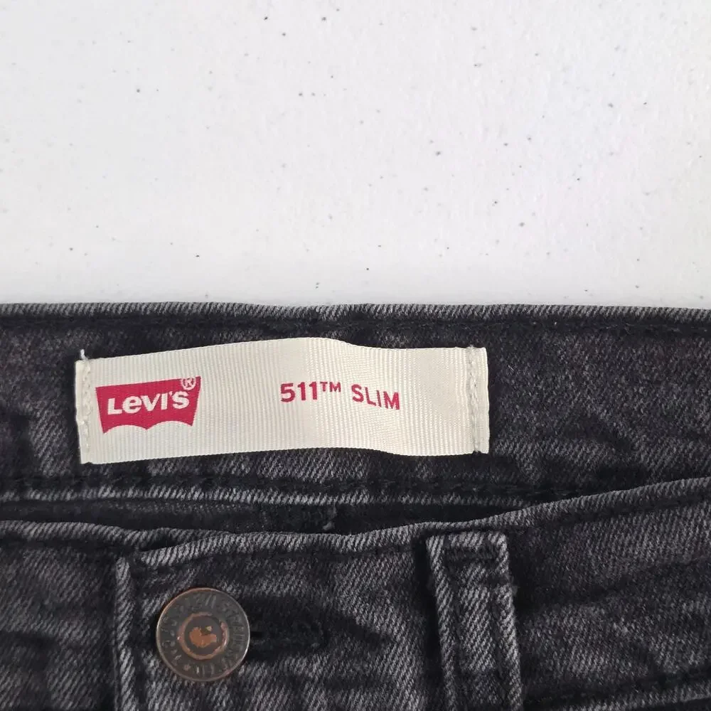 Levis 511 slim fit jeans size‎ 16 reg black 28x30 boys 6910